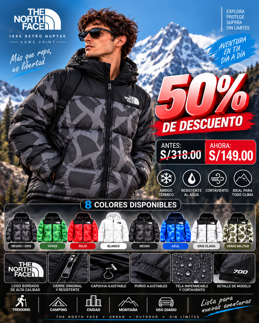 The North Face 1996 Retro Nuptse Jacket "KAWS Print" | Edición Limitada